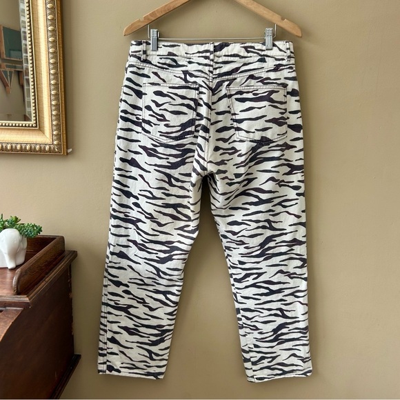 Rejina Pyo Sofia Tiger Print Straight Leg Jeans High Rise UK Size 10 / US Size 6 - Picture 6 of 15